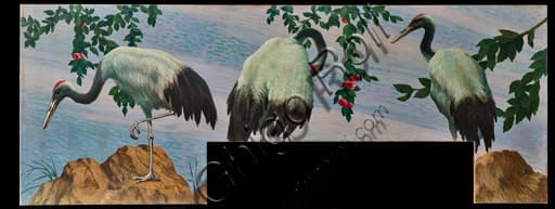 Storks oil painting by Giovan Battista Crema, bird artwork on canvas