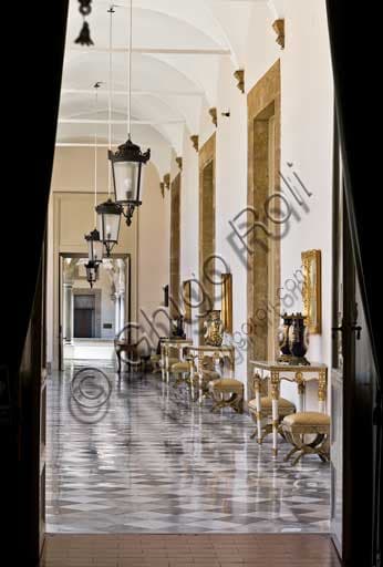 Photo of the corridor in the Royal Apartment of the Norman Palace, Palermo