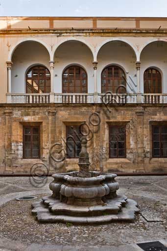 View of the Fountain Courtyard in the Palazzo dei Normanni (Royal Palace), Palermo, Sicily