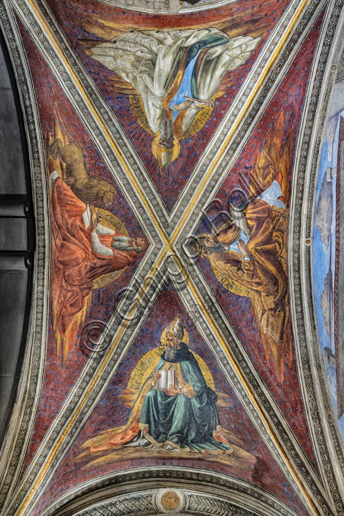 The Four Doctors of the Church frescoes by Cosimo Rosselli in St. Ambrose Church, Florence