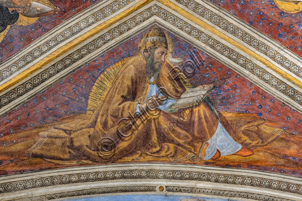 Detail of Cosimo Rosselli's fresco with Saint Gregory the Great, Four Doctors of the Church, Church of St. Ambrose Florence