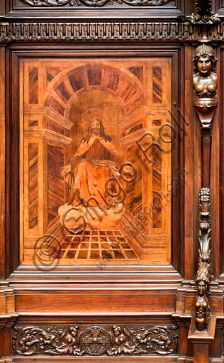 Tarsia lignea Cristo in Gloria di Vincenzo e Tommaso Garassino, Duomo di Genova