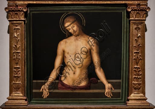 Dettaglio del dipinto Cristo in pietà di Pietro Perugino, Galleria Nazionale dell'Umbria a Perugia