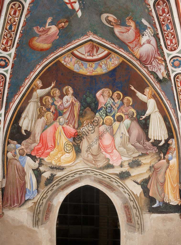 Fresco of The Ascension of Christ, Master of Vignola, c. 1420, Contrari Chapel, Vignola Stronghold.