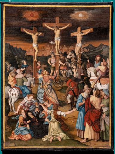 Crucifixion, oil on canvas painting, 16th century, National Gallery of Umbria, Perugia
