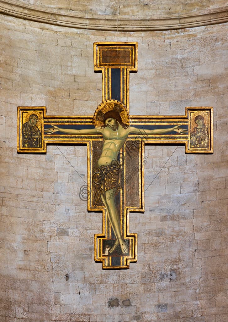 Mid-13th century painted panel crucifix, apse of Todi Cathedral