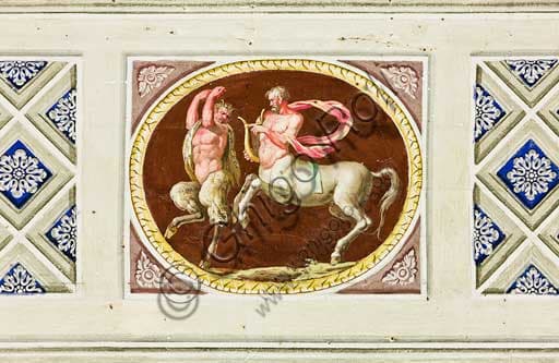 Detail of the cameo depicting Chiron and Achilles in the Red Room of the Palace of the Normans, Palermo