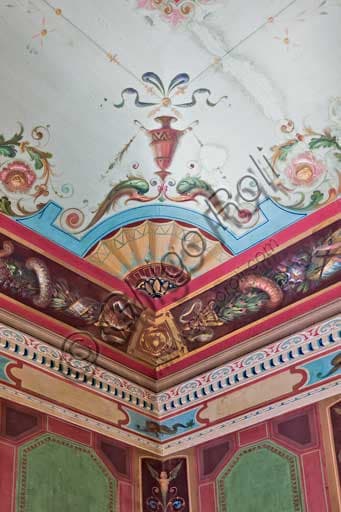 Interior decoration details of the Gregorietti Room, Royal Palace of Palermo (Palazzo dei Normanni)