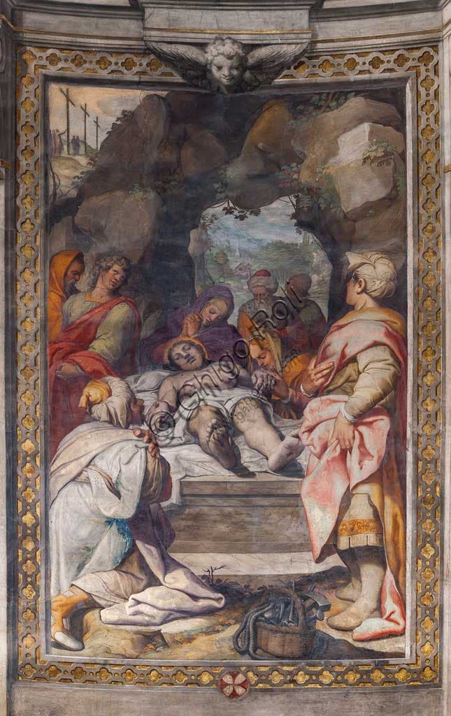 Fresco of the Lamentation over the Dead Christ by Camillo Procaccini, apse of the Basilica of Saint Prospero in Reggio Emilia, Italy