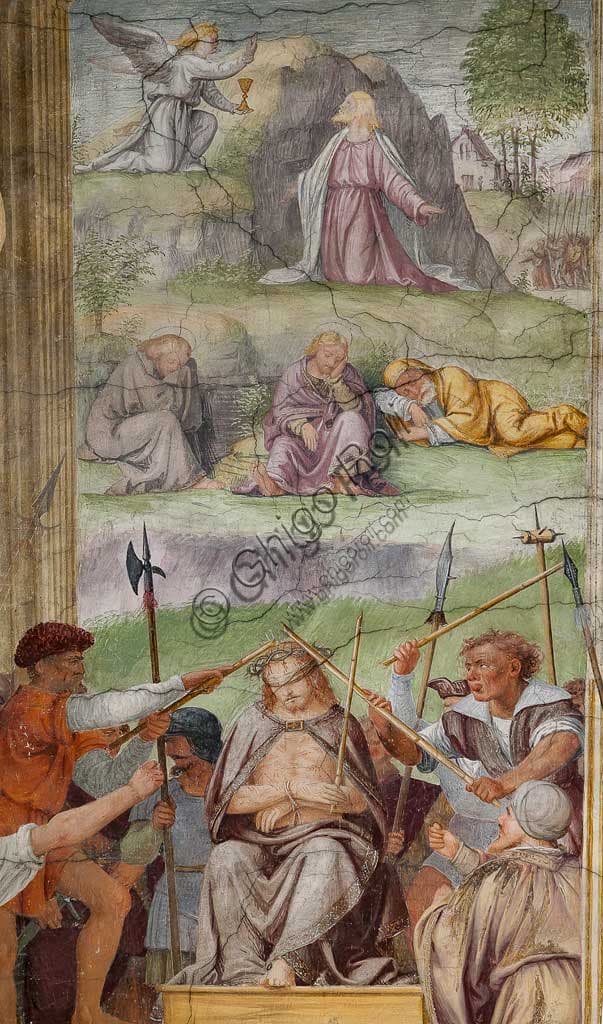Dettaglio affresco Passione e Crocifissione di Cristo, Bernardino Luini, Chiesa Santa Maria degli Angeli Lugano