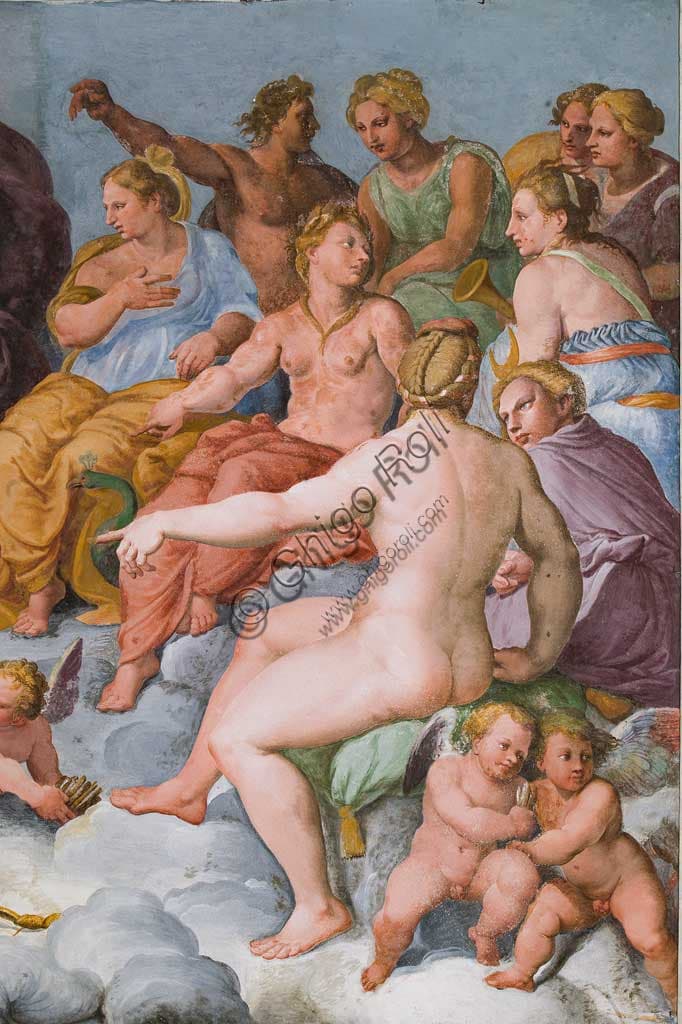 Detail of the fresco 'The Assembly of Gods' by Giovanni Battista Castello, vault of Villa Pallavicino delle Peschiere, Genoa