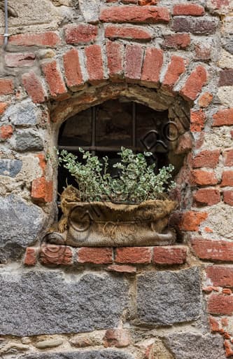 Medieval architectonic detail inside the fortified Ricetto di Candelo, Piedmont