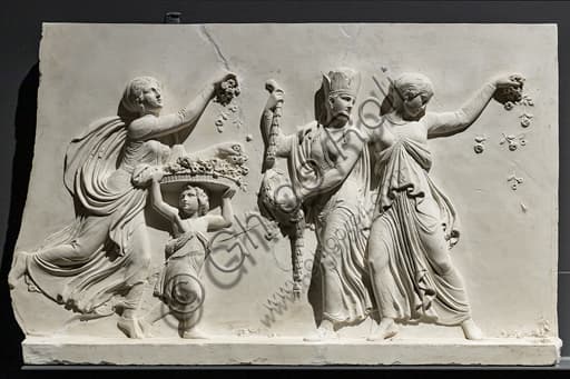 Detail of the dancers scattering flowers in the frieze The entry of Alexander the Great into Babylon by Bertel Thorvaldsen