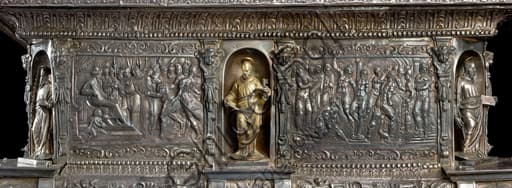 Detail of crystal lion on the Cabinet of St. John the Baptist, Treasury Museum of San Lorenzo Cathedral Genoa
