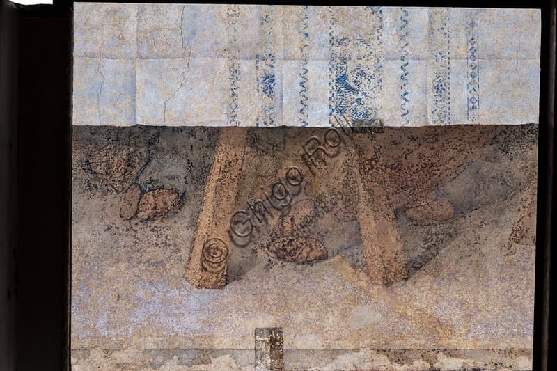Dettaglio piedi apostoli affresco L'Ultima Cena Leonardo da Vinci Cenacolo Milano