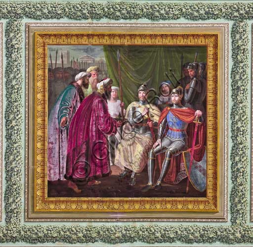 Detail wall painting Giuseppe Patania 1835 Yellow Room Palace of the Normans Palermo