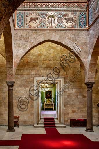 Architectural door detail, Winds Room, Joharia Tower, Palace of the Normans (Royal Palace), Palermo