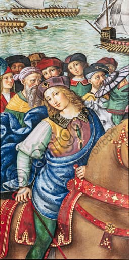 Detail mounted groom fresco Pinturicchio Piccolomini Library Siena Cathedral