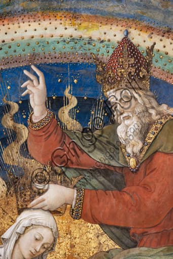 Detail Virgin Mary and God, Coronation of the Virgin, Filippo Lippi, Spoleto Duomo