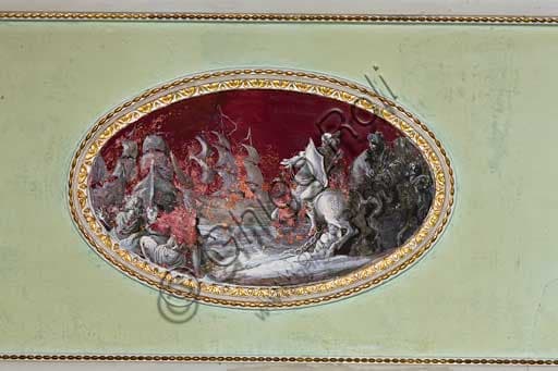 Detail of the frescoes on the vault of the Formica Hall, Charles III Apartment, Greek Tower of the Norman Palace (Palermo)