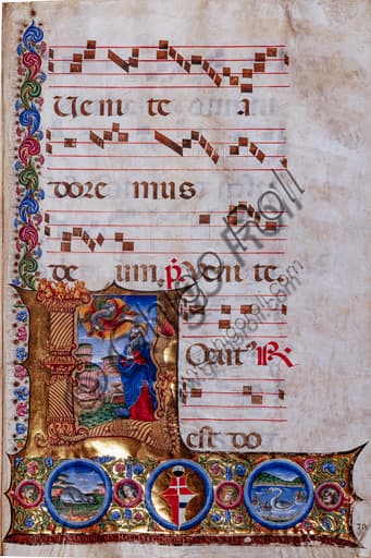 Illumination God appearing to Moses Bernardino Cignoni Piccolomini Library Siena Italy