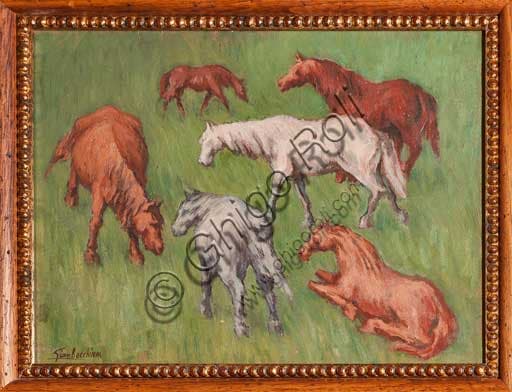 Painting Horses by Gianbecchina at the Palace of the Normans in Palermo