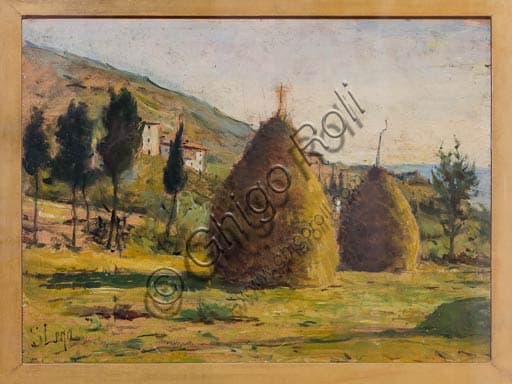 Painting Haystacks in the Sun by Silvestro Lega, Ricci Oddi Gallery Piacenza Italy