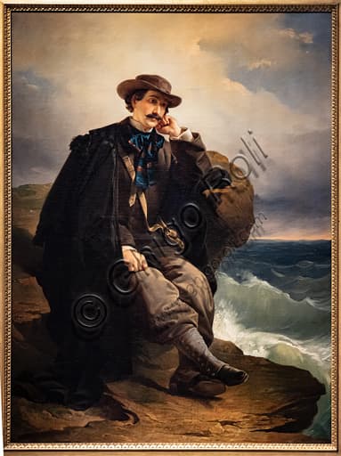 Ritratto del poeta Aleardo Aleardi dipinto da Domenico Induno, olio su tela 1850