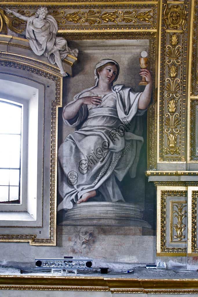 Fresco by Domenico Zampieri (Domenichino) - Detail of a man's head in the Allegory of Faith, Basilica of St. Andrew della Valle, 1622-1628