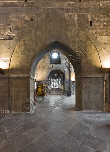 South wall of the tribune of Genoa Cathedral, view towards S. Lorenzo Street