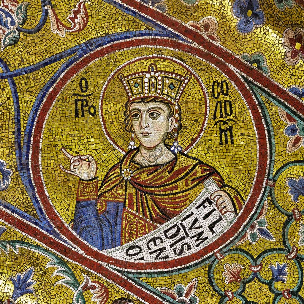 Mosaico bizantino di Re Salomone, dettaglio del Duomo di Monreale a Palermo