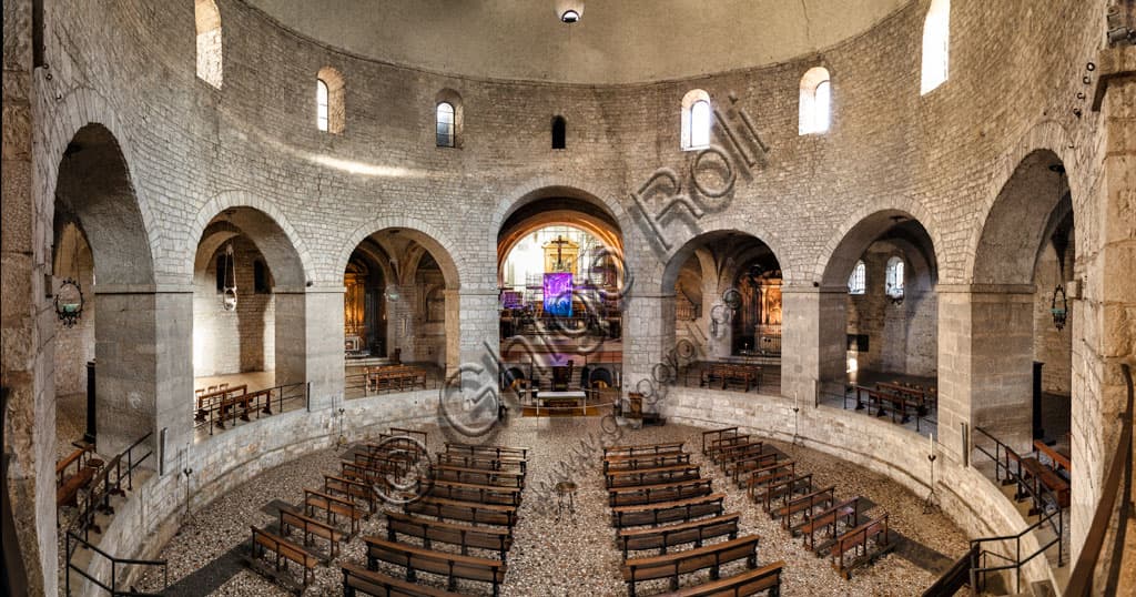 Circular interior of the Duomo Vecchio in Brescia, 11th-century Romanesque architecture