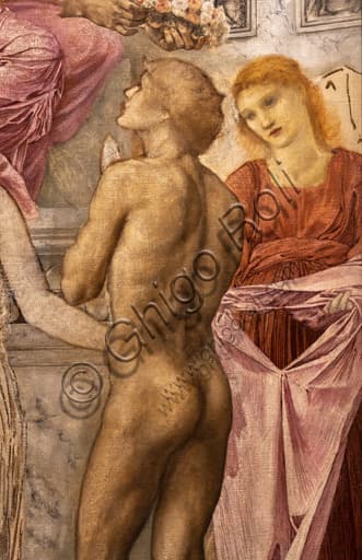Dettaglio del nudo ne 'Il Tempo dell'Amore', dipinto a olio del 1872 di Edward Coley Burne-Jones