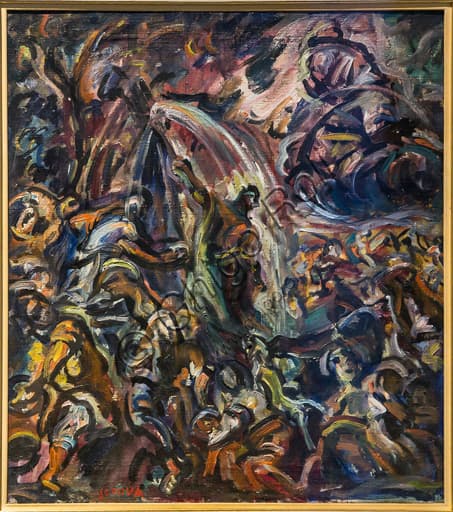 Painting Moses causes water to flow from the rocks by Emilio Vedova at Museo Novecento Florence