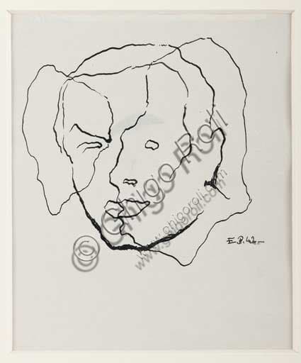 Self portrait of the Futurist painter Enrico Prampolini, oil on canvas, Assicoop-Unipol Collection