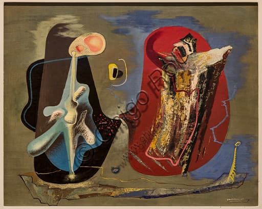 Bioplastic Life painting by Enrico Prampolini 1938, tempera and enamel on board, Museo Novecento Florence