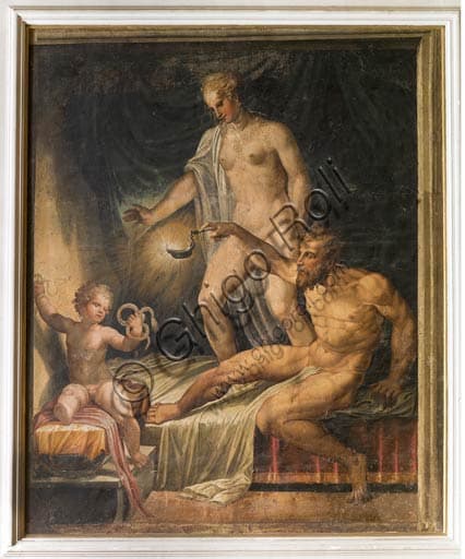 Fresco Infant Hercules strangling snakes Yellow Room Rocca Meli Lupi Soragna
