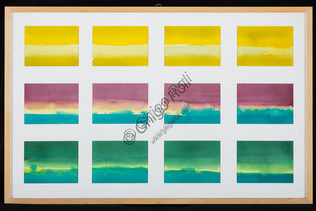 Watercolour Sequences by Erio Carnevali, 1949, 60x90 cm, Assicoop-Unipol Collection