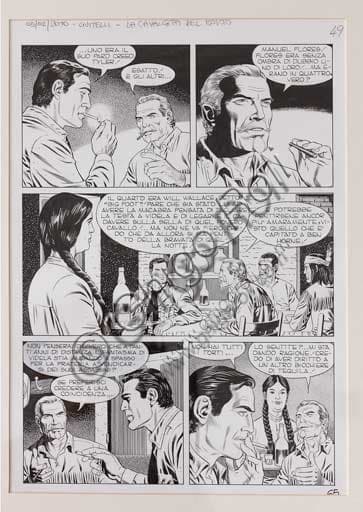Original comic art plate Tex The Deads Horse Riding by artist Fabio Civitelli Assicoop Unipol Collection
