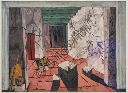 Felice Casorati, Third act scene for Norma by Vincenzo Bellini, 1935, tempera on cardboard, Museo Novecento Florence