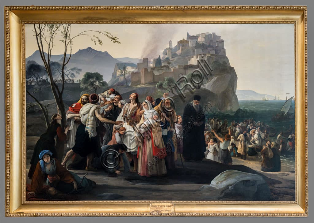 The Refugees of Parga, oil on canvas painting by Francesco Hayez