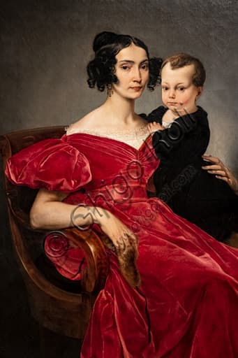 Ritratto della Contessa Teresa Zumali Marsili e suo figlio Giuseppe, dipinto a olio su tela da Francesco Hayez nel 1833