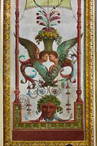 Pompeian style decorative friezes, dry wall painting by Salvatore Gregoretti, 1901, Hercules Hall, Palace of the Normans Palermo