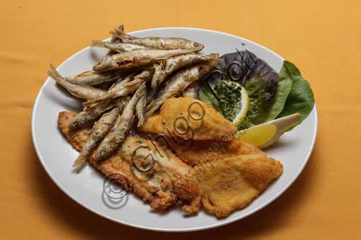 Mixed fried lake fish from Imbarcadero Restaurant, Isola Pescatori on Lake Maggiore
