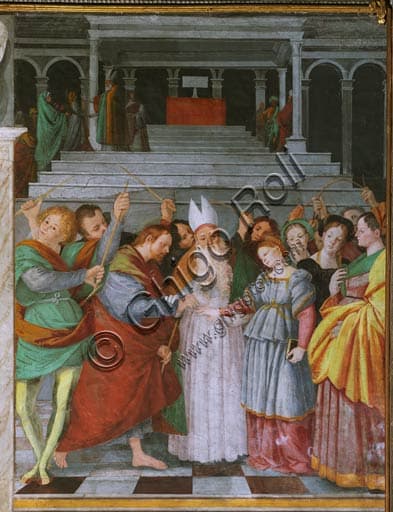 Affresco dello Sposalizio della Vergine di Gaudenzio Ferrari nella Chiesa di San Cristoforo a Vercelli