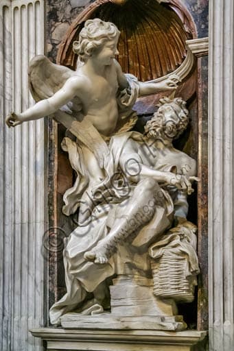 Sculpture Habakkuk and the Angel by Gian Lorenzo Bernini, Chigi Chapel, Rome