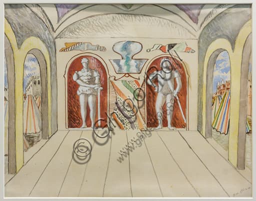 Giorgio de Chirico painting First act third scene for The Puritans, Museo Novecento