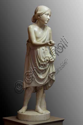 Marble statue Young Girl by Giovanni Cappelli, Assicoop-Unipol Collection