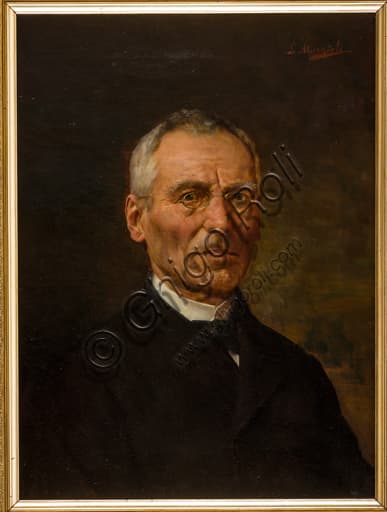 Ritratto di gentiluomo, dipinto olio su tela di Giovanni Muzzioli (1854-1894)