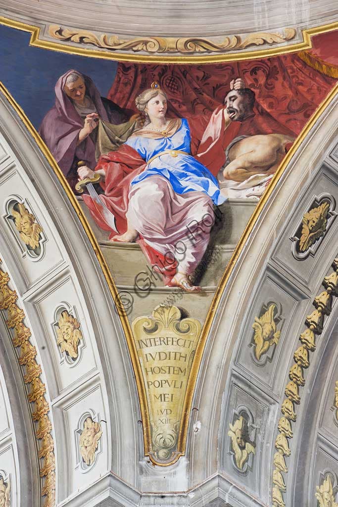Fresco Judith killing Holofernes by Andrea Pozzo, pendentive dome Sant'Ignazio Rome